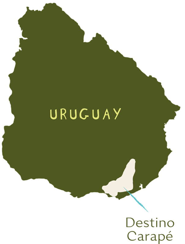 Mapa de Uruguay, ubicación de Destino Carapé